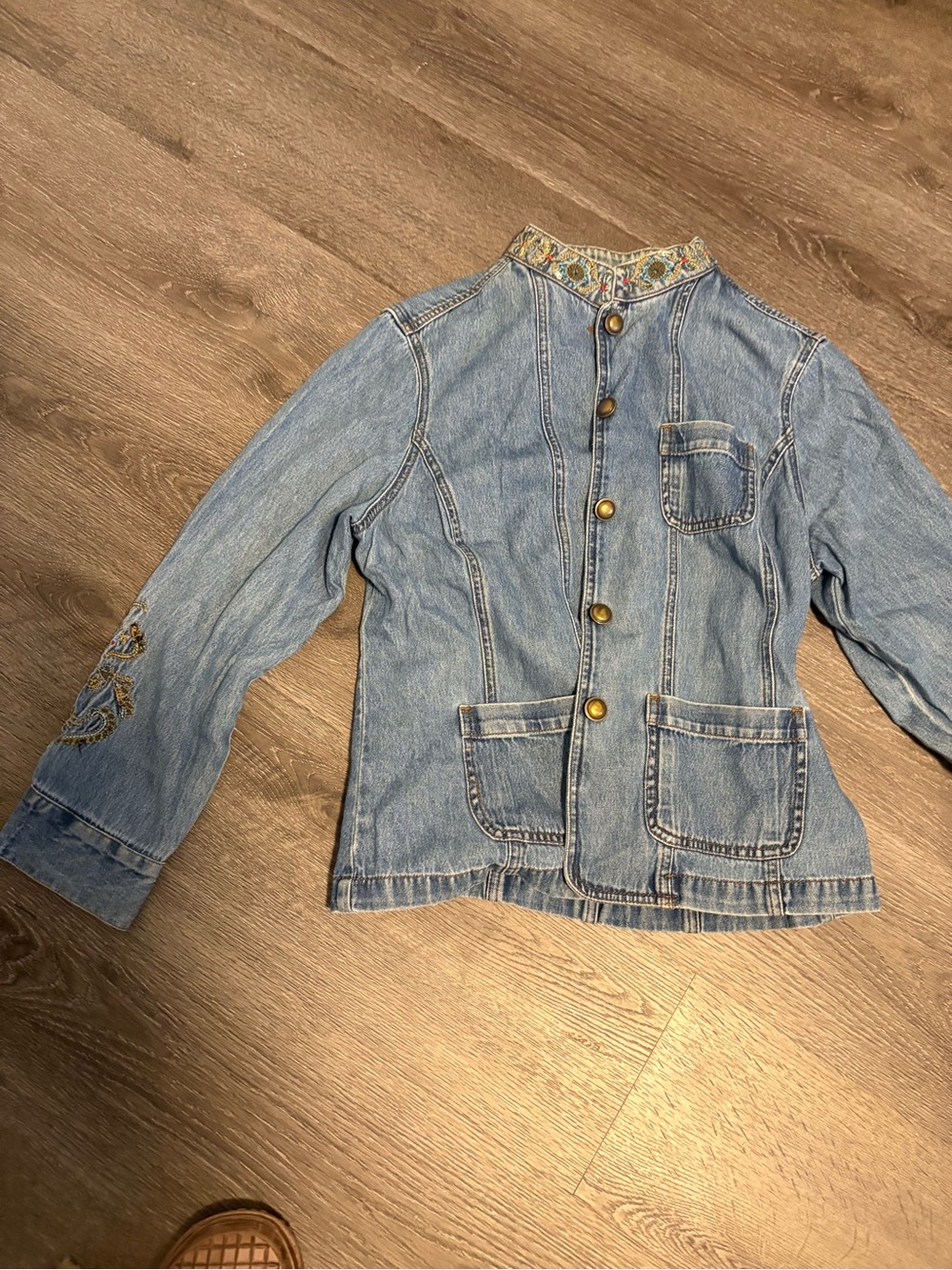 vintage TanJay Light Blue Embroidered Denim Jacket